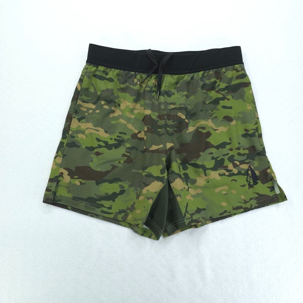 Tachuntfish Shorts Mens Large Green Camo Athletic Performance Running Workout